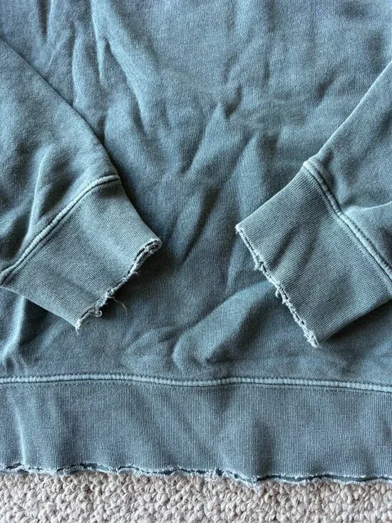 Stone Cold Fox Distressed Sage Green Sweatshirt Embroidered Logo S/M Coquette - Picture 5 of 9